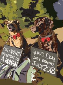 Illustration of two dogs